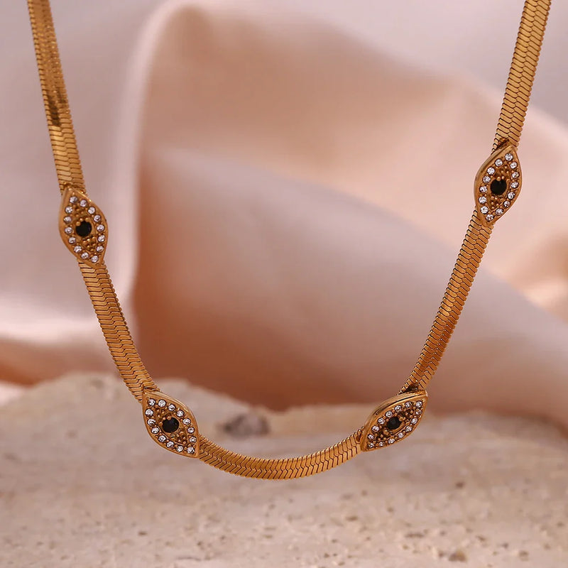Colar Ebelle Olho Grego em Ouro 18k