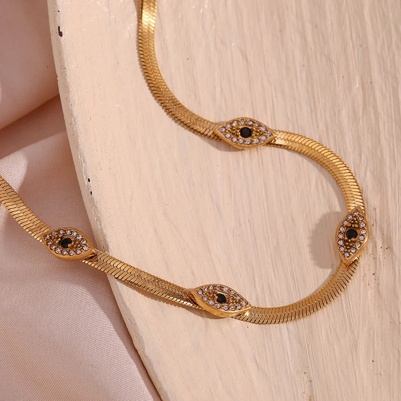 Colar Ebelle Olho Grego em Ouro 18k