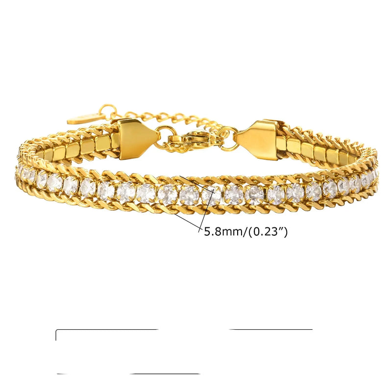 Pulseira com Zircônia em Ouro 18k