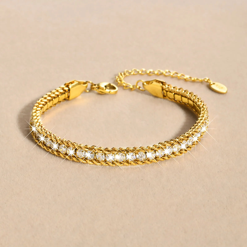 Pulseira com Zircônia em Ouro 18k