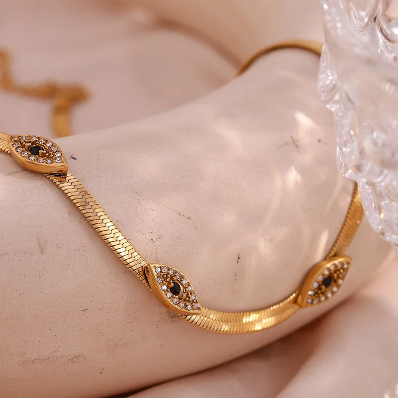 Colar Ebelle Olho Grego em Ouro 18k