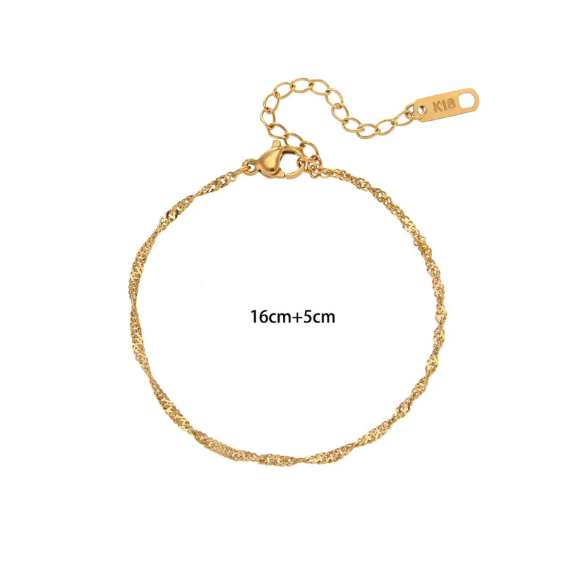 Pulseira Trançada Banhada 18k