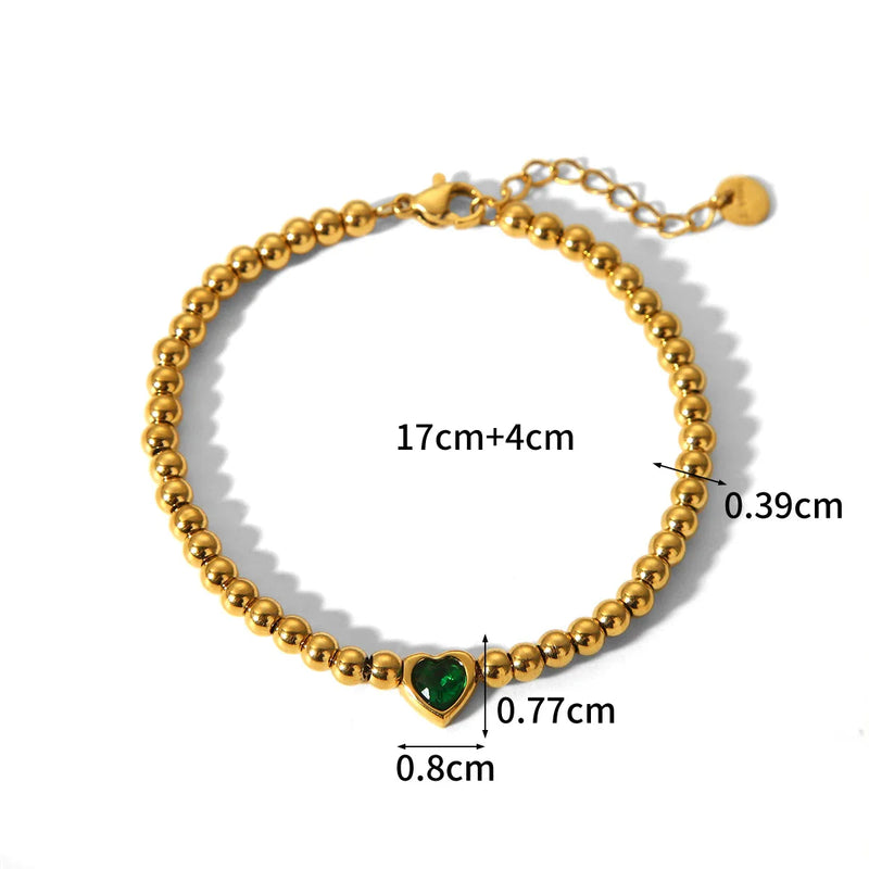 Pulseira Heart Cristal Zircônio em Ouro 18k