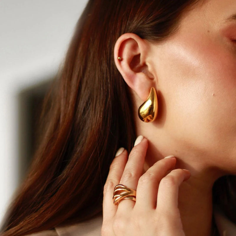 Brincos Gota Thulz em Ouro 18k