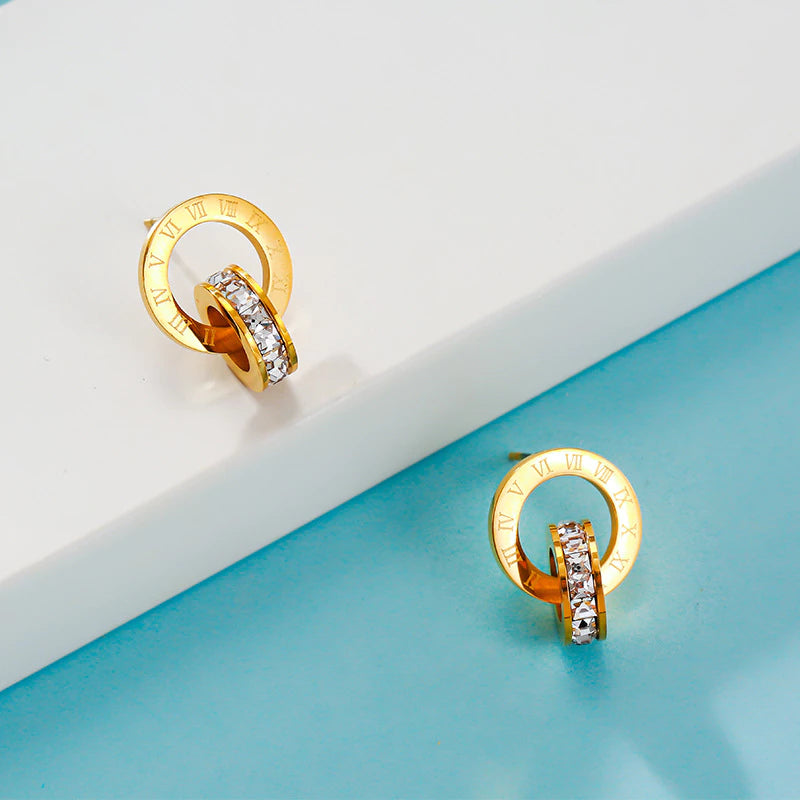 Brincos Zircônia em Ouro 18k